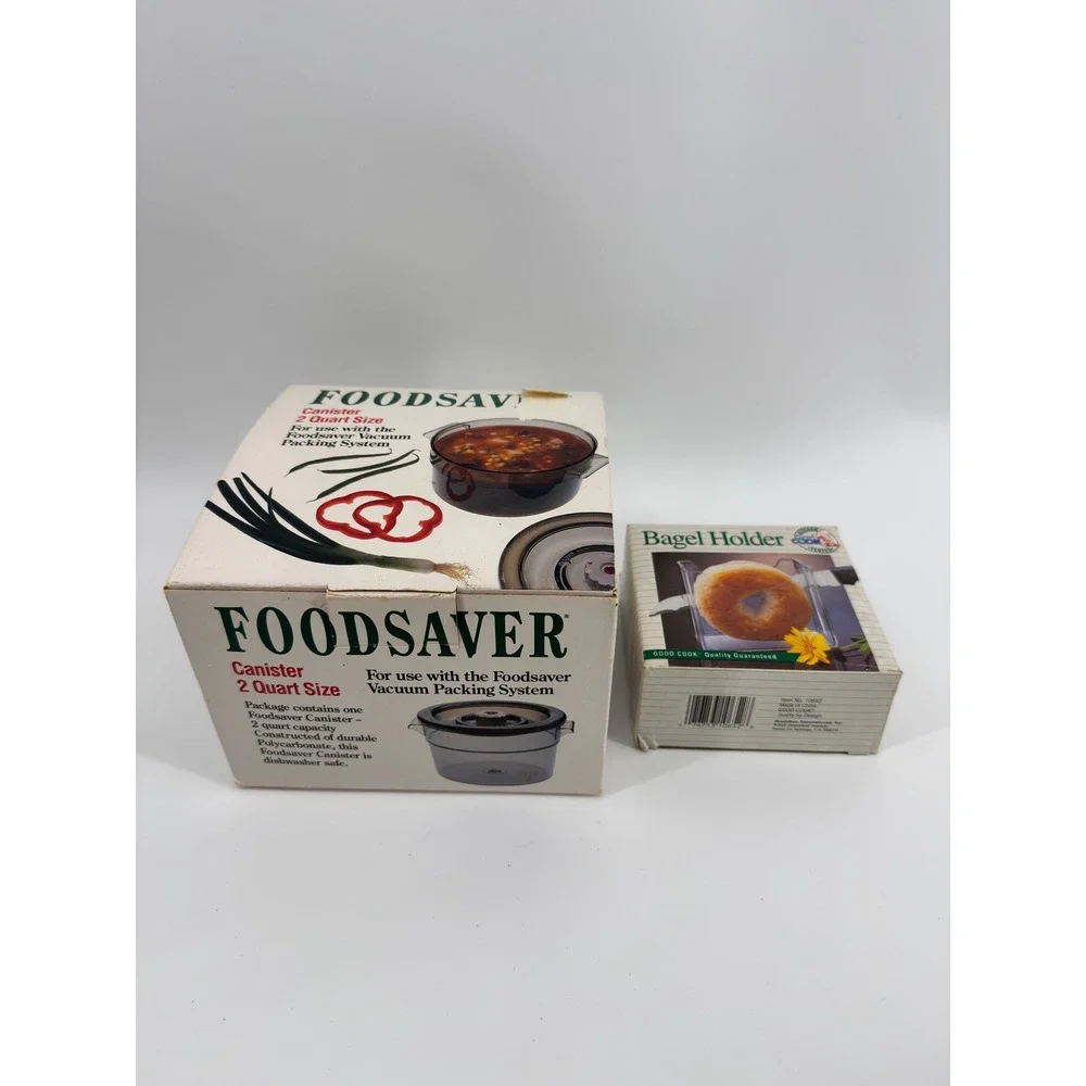 Kitchen Gadget Lot Yusshn Vegetable Chopper FoodSaver Canister Bagel Holder NEW